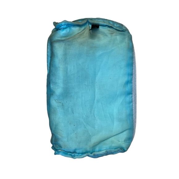 Blue Hibiscus Cotton Quilted Cosmetic Bag Floral 6.5" x 3.5" - Picture 4 of 6